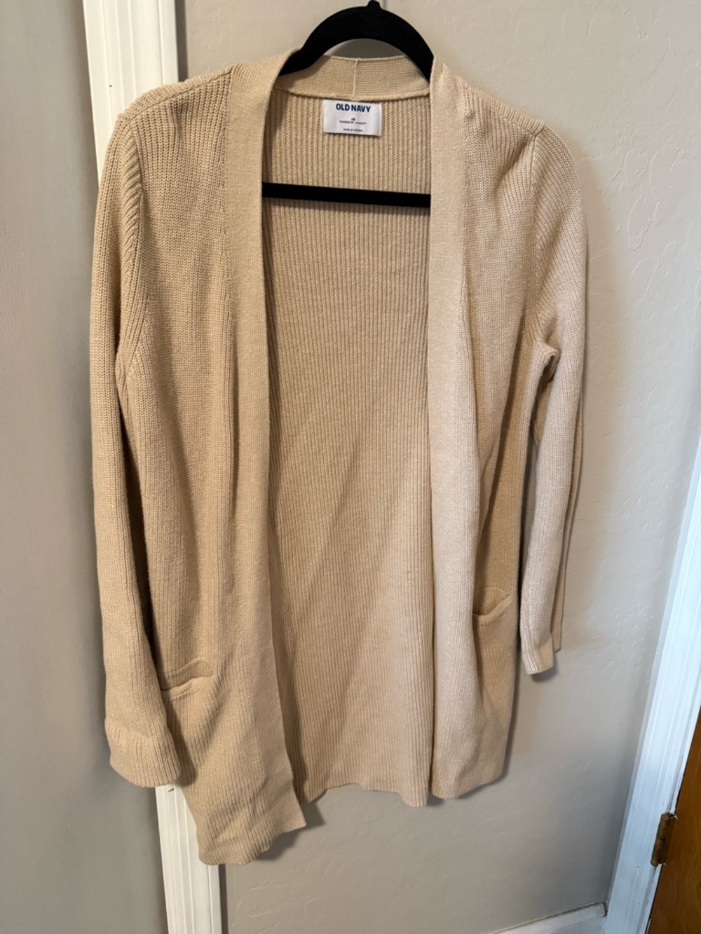 Old Navy Women's Open-Front Tan/Cream Cardigan